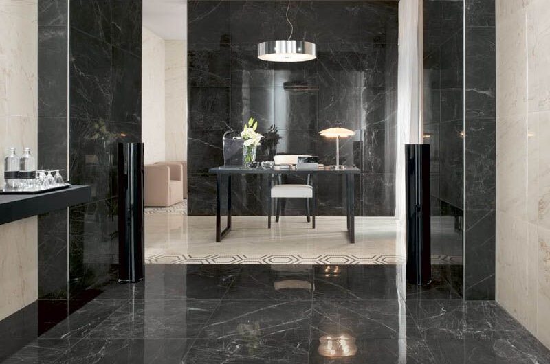 Керамогранит Marvel Noir St.Laurent Lapp. AD4Z 75×75 от Atlas Concorde (Италия)